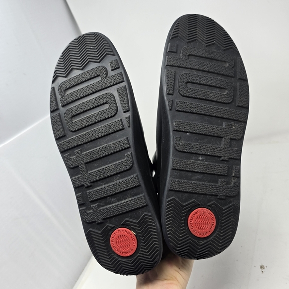 Fitflop Womens Size 9 Black F Mode Chelsea Leather Pull On Ankle Boots Flatform - Picture 13 of 13